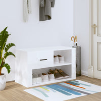 Thumbnail for Schuhschrank Hochglanz-Weiß 80x35x45 cm Holzwerkstoff