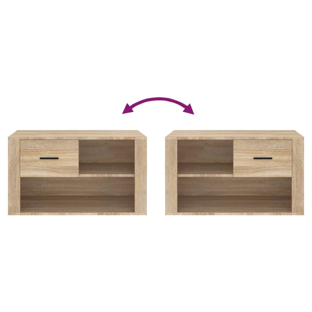 Schuhschrank Sonoma-Eiche 80x35x45 cm Holzwerkstoff