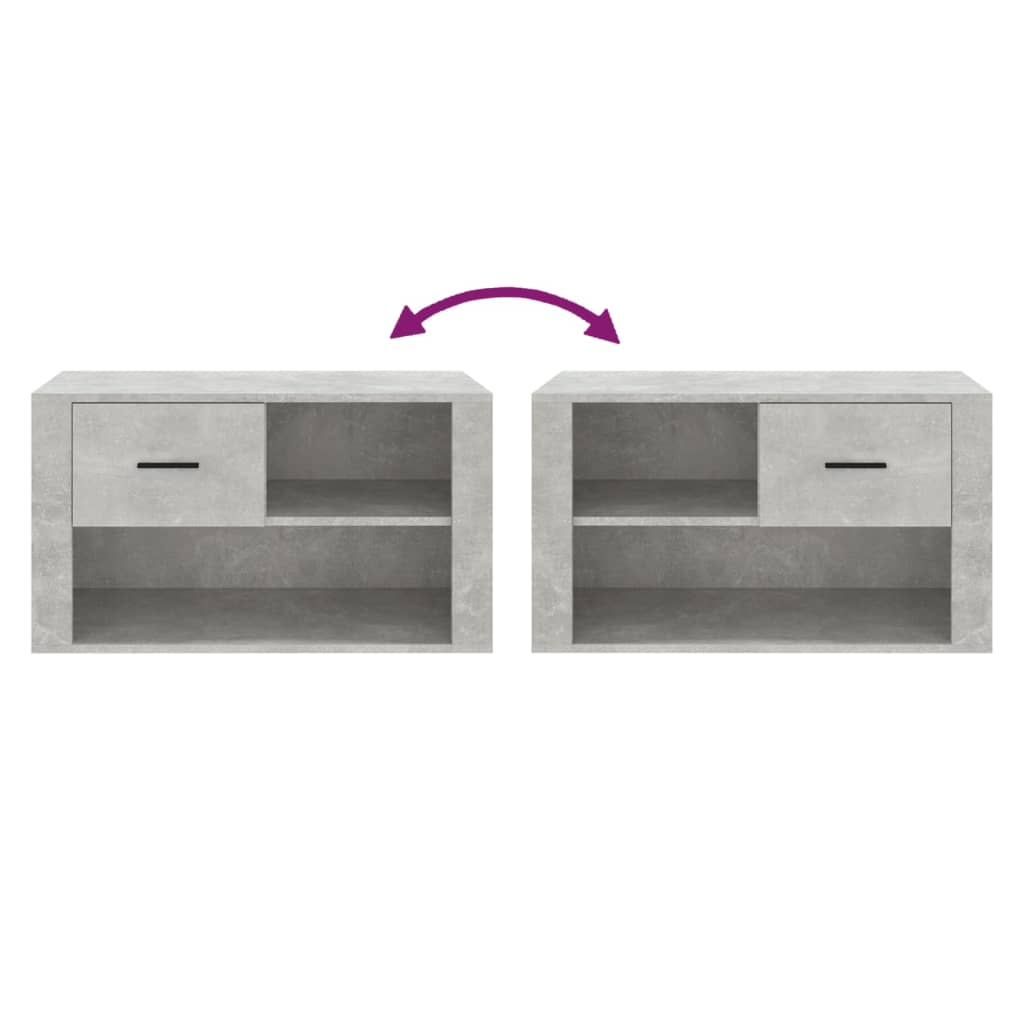 Schuhschrank Betongrau 80x35x45 cm Holzwerkstoff