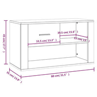 Thumbnail for Schuhschrank Räuchereiche 80x35x45 cm Holzwerkstoff