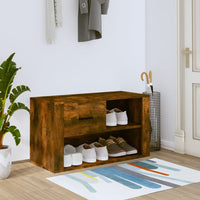 Thumbnail for Schuhschrank Räuchereiche 80x35x45 cm Holzwerkstoff
