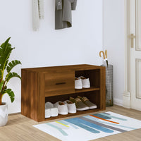 Thumbnail for Schuhschrank Braun Eichen-Optik 80x35x45 cm Holzwerkstoff
