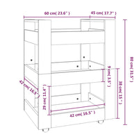 Thumbnail for Küchenwagen Betongrau 60x45x80 cm Holzwerkstoff