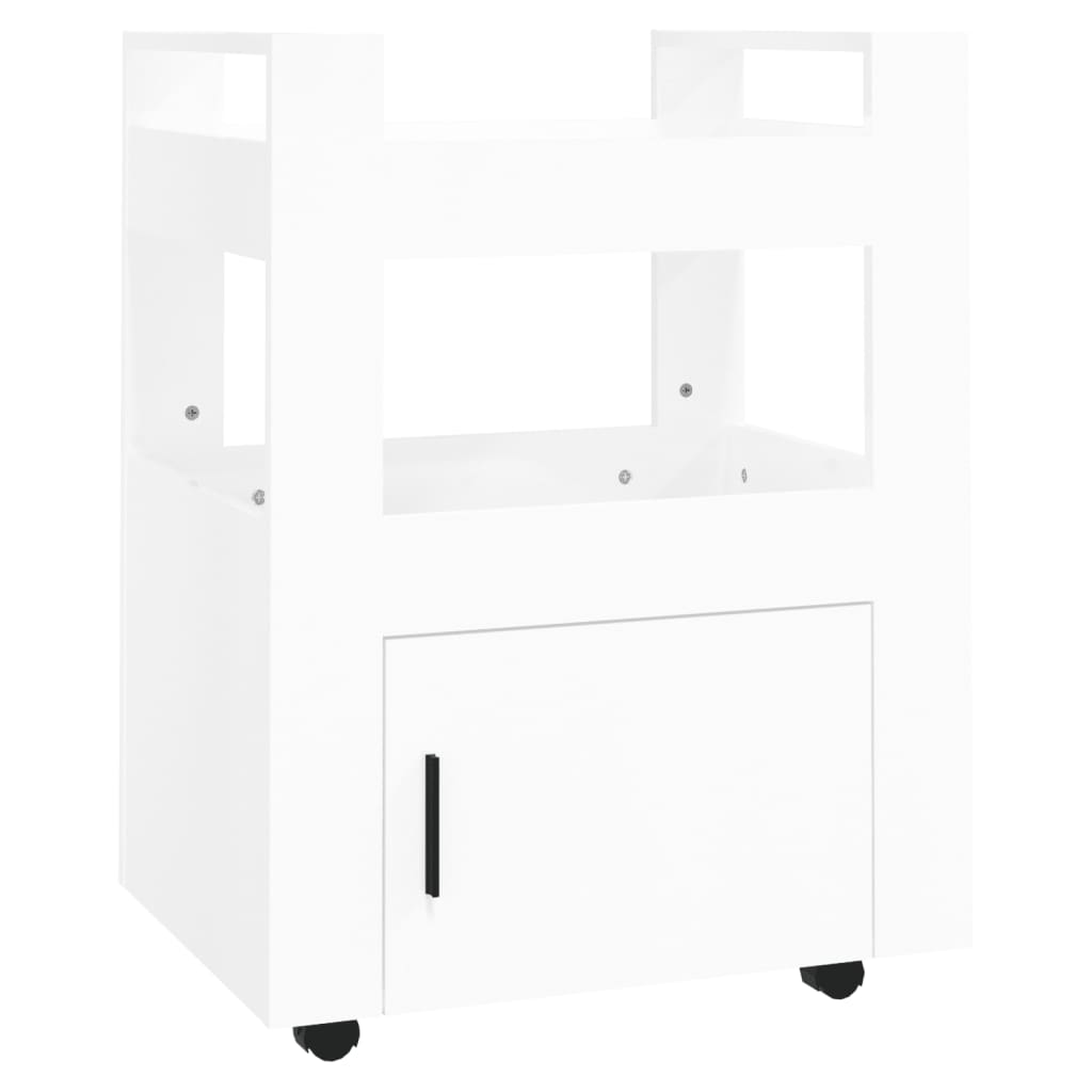 Küchenwagen Hochglanz-Weiß 60x45x80 cm Holzwerkstoff