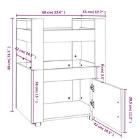 Thumbnail for Küchenwagen Betongrau 60x45x80 cm Holzwerkstoff