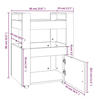 Thumbnail for Küchenwagen Räuchereiche 60x45x80 cm Holzwerkstoff