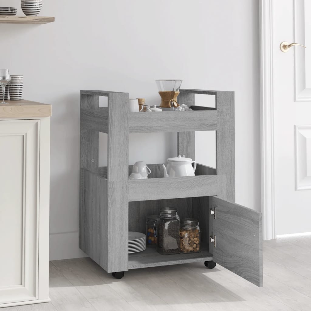 Küchenwagen Grau Sonoma 60x45x80 cm Holzwerkstoff