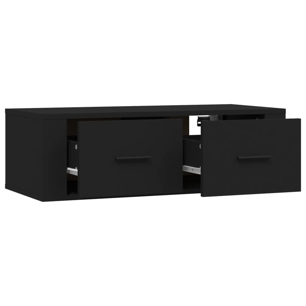 TV-Wandschrank Schwarz 80x36x25 cm Holzwerkstoff