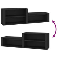 Thumbnail for Schuhschrank Schwarz 150x35x45 cm Holzwerkstoff