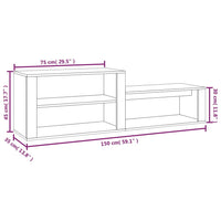 Thumbnail for Schuhschrank Grau Sonoma 150x35x45 cm Holzwerkstoff