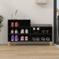 Thumbnail for Schuhregal Schwarz 102x36x60 cm Holzwerkstoff