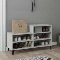 Thumbnail for Schuhregal Betongrau 102x36x60 cm Holzwerkstoff