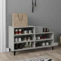 Thumbnail for Schuhregal Betongrau 102x36x60 cm Holzwerkstoff