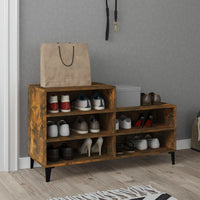 Thumbnail for Schuhregal Räuchereiche 102x36x60 cm Holzwerkstoff