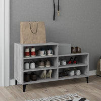 Thumbnail for Schuhregal Grau Sonoma 102x36x60 cm Holzwerkstoff