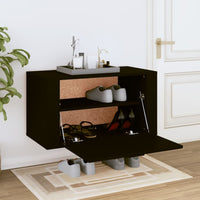 Thumbnail for Wand-Schuhschrank Schwarz 70x35x38 cm Holzwerkstoff