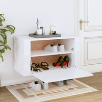 Thumbnail for Wand-Schuhschrank Hochglanz-Weiß 70x35x38 cm Holzwerkstoff