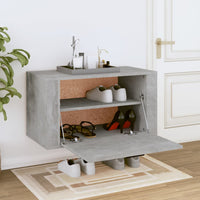 Thumbnail for Wand-Schuhschrank Betongrau 70x35x38 cm Holzwerkstoff