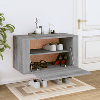 Thumbnail for Wand-Schuhschrank Grau Sonoma 70x35x38 cm Massivholz Kiefer