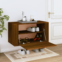 Thumbnail for Wand-Schuhschrank Braun Eichen-Optik 70x35x38 cm Massivholz