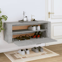 Thumbnail for Wand-Schuhschrank Betongrau 100x35x38 cm Holzwerkstoff
