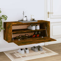 Thumbnail for Wand-Schuhschrank Räuchereiche 100x35x38 cm Holzwerkstoff