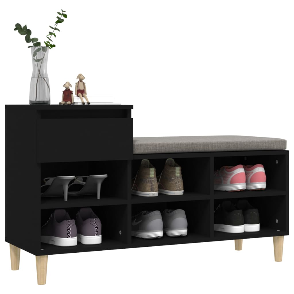 Schuhregal Schwarz 102x36x60 cm Holzwerkstoff
