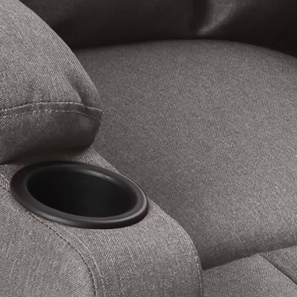 Massagesessel mit Aufstehhilfe Hellgrau Stoff