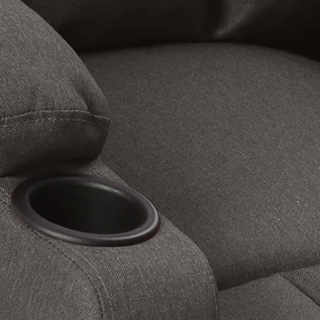 Massagesessel mit Aufstehhilfe Dunkelgrau Stoff
