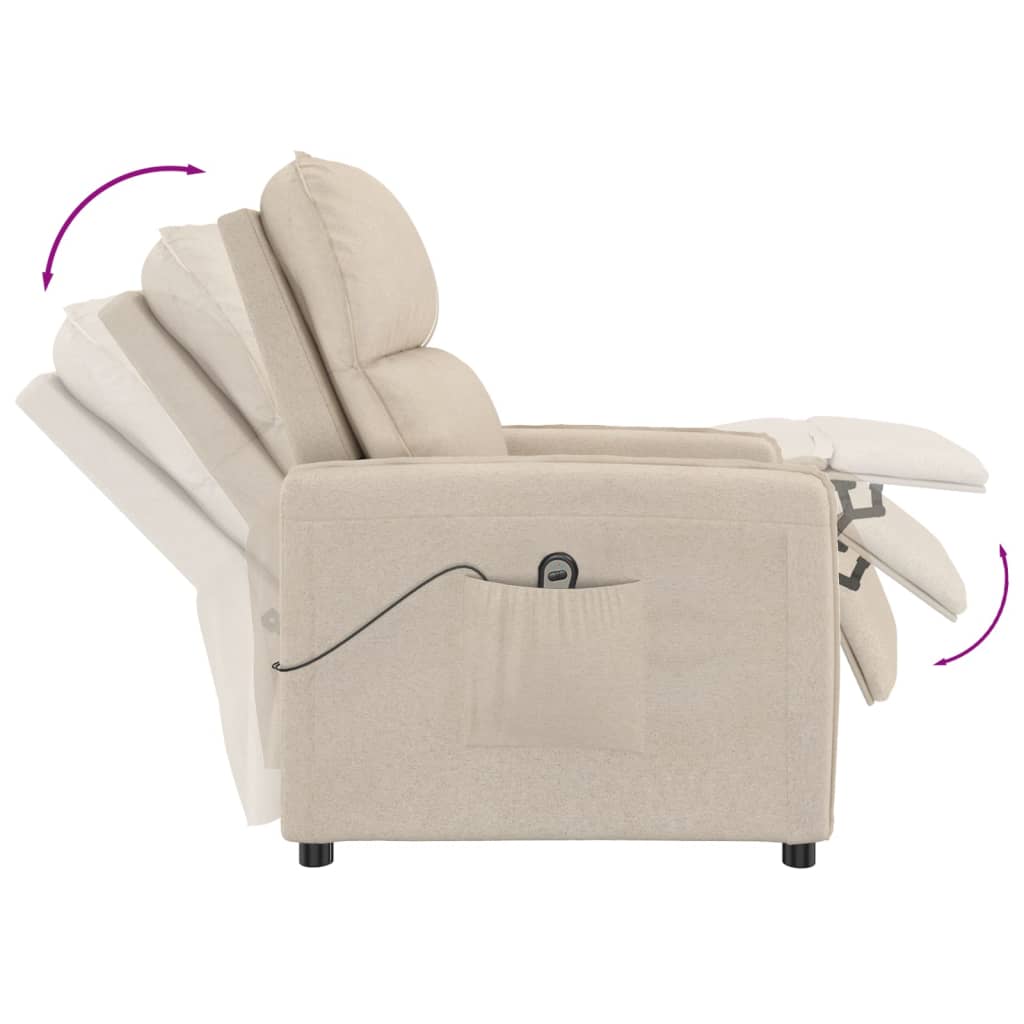 Relaxsessel Elektrisch Creme Mikrofasergewebe