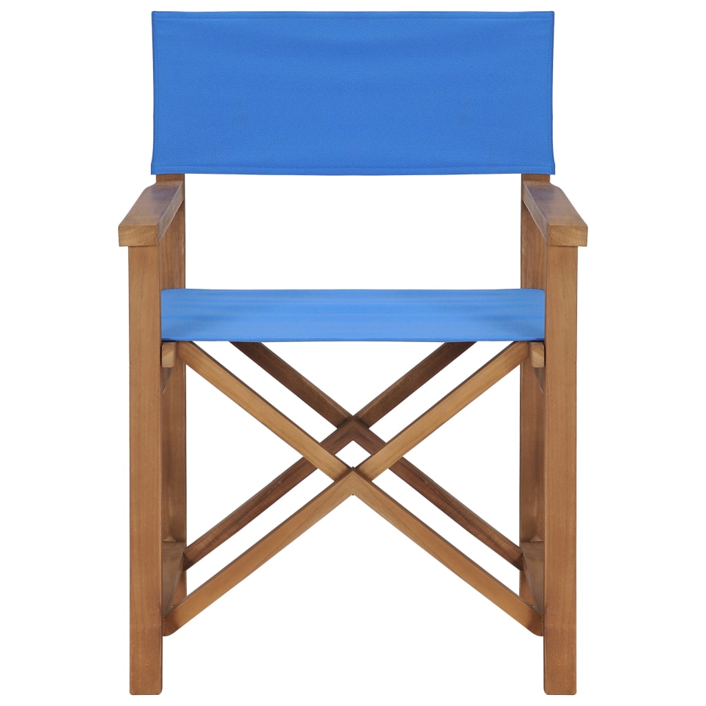 Regiestühle 2 Stk. Massivholz Teak Blau