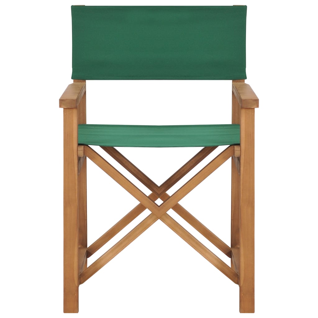 Regiestühle 2 Stk. Massivholz Teak Grün