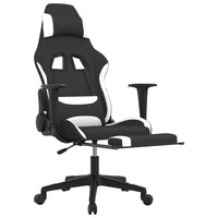 Thumbnail for Gaming-Stuhl mit Fußstütze Schwarz und Weiß Stoff