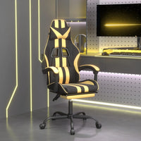 Thumbnail for Gaming-Stuhl mit Fußstütze Schwarz und Golden Kunstleder