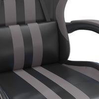 Thumbnail for Gaming-Stuhl mit Fußstütze Schwarz und Grau Kunstleder