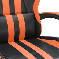 Thumbnail for Gaming-Stuhl mit Fußstütze Schwarz und Orange Kunstleder