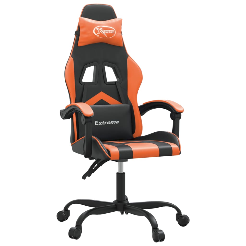 Gaming-Stuhl Schwarz und Orange Kunstleder