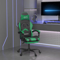 Thumbnail for Gaming-Stuhl mit Fußstütze Schwarz und Grün Kunstleder