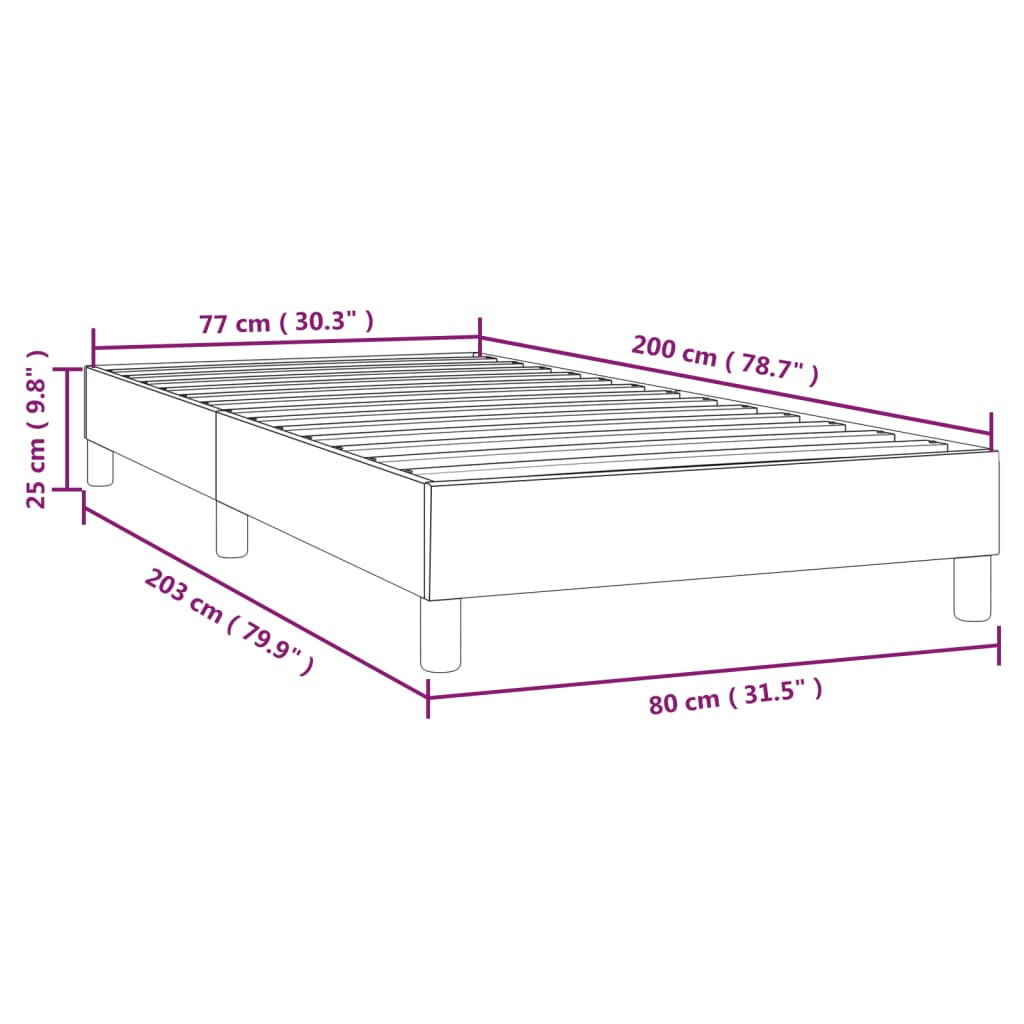 Boxspringbett Taupe 80x200 cm Stoff