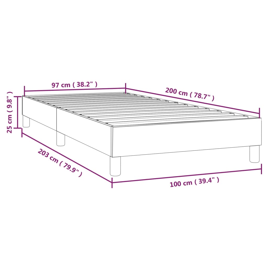 Boxspringbett Schwarz 100x200 cm Stoff