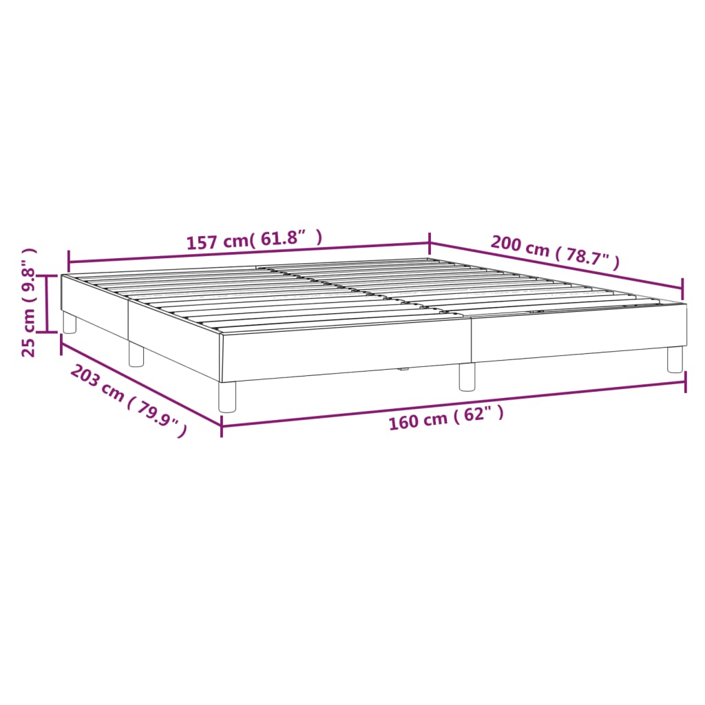 Boxspringbett Schwarz 160x200 cm Stoff