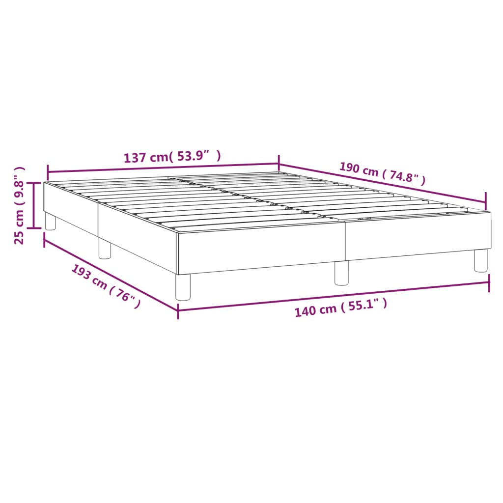 Boxspringbett Hellgrau 140x190 cm Stoff