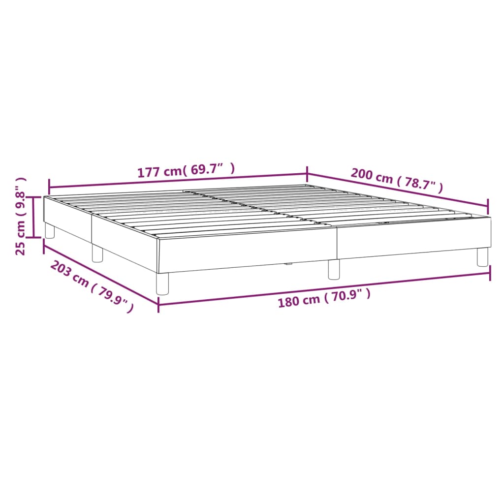 Boxspringbett Schwarz 180x200 cm Stoff