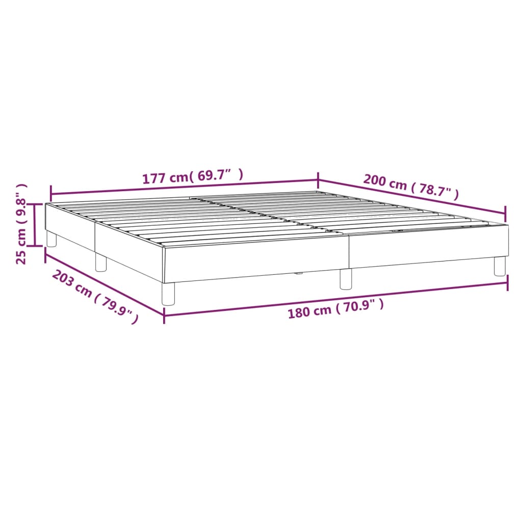 Boxspringbett Blau 180x200 cm Stoff