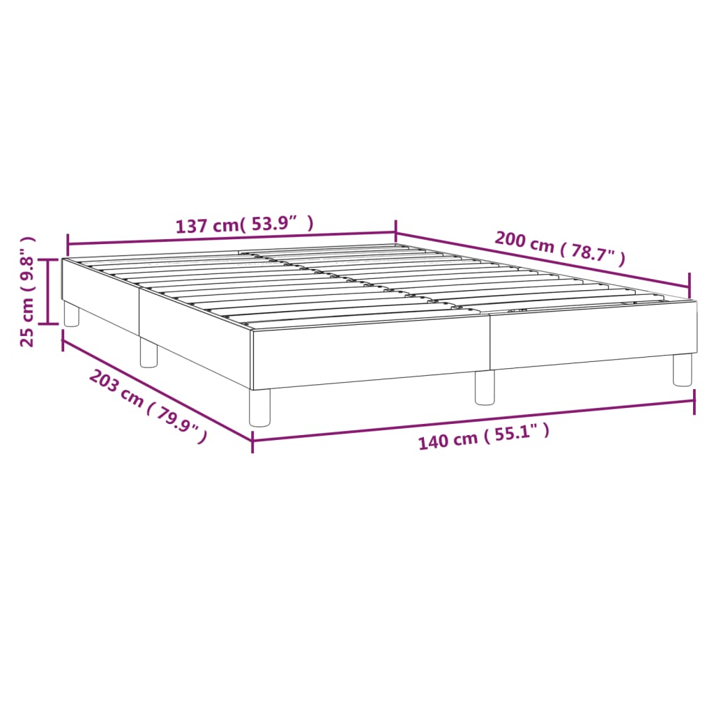 Boxspringbett Grau 140x200 cm Kunstleder