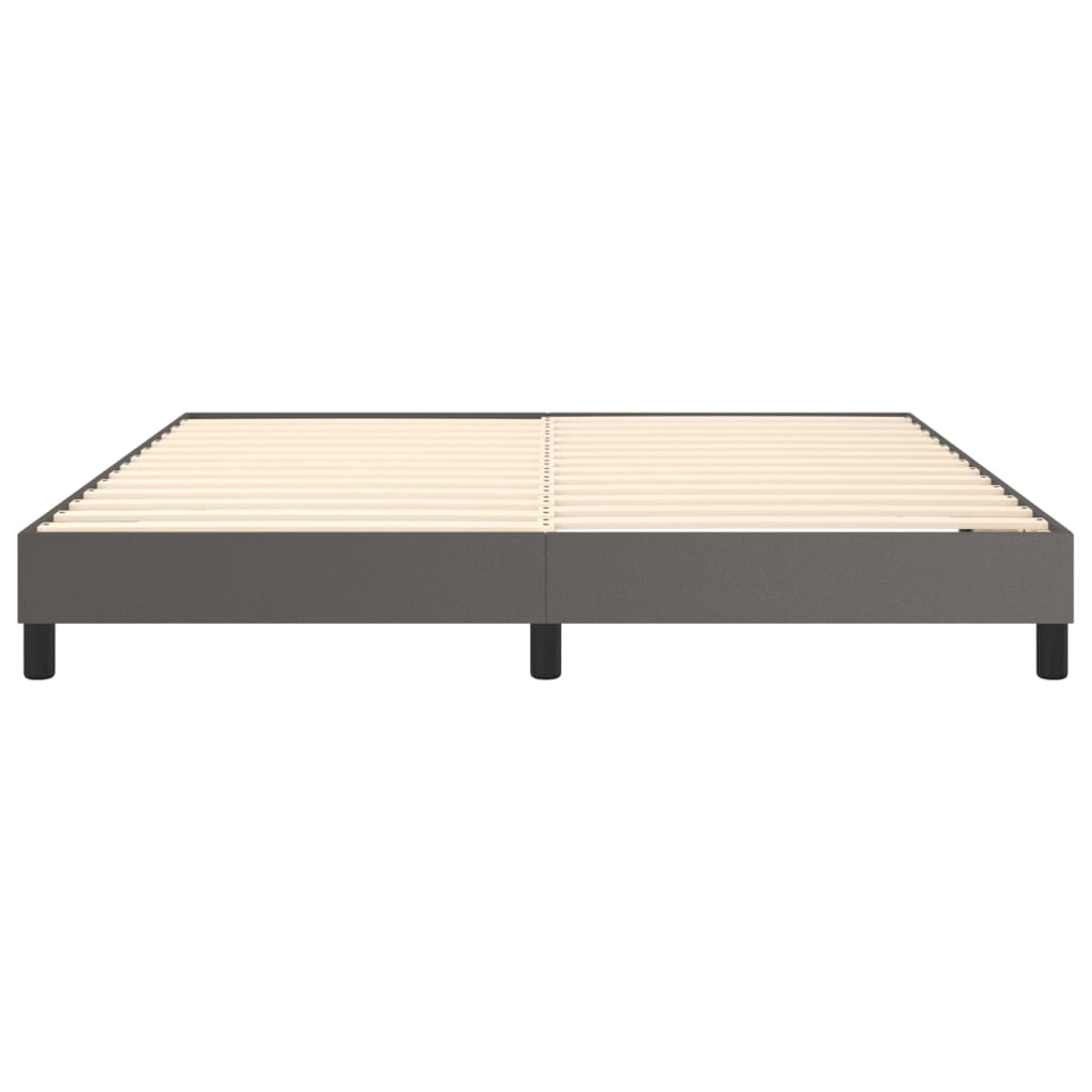 Boxspringbett Grau 160x200 cm Kunstleder