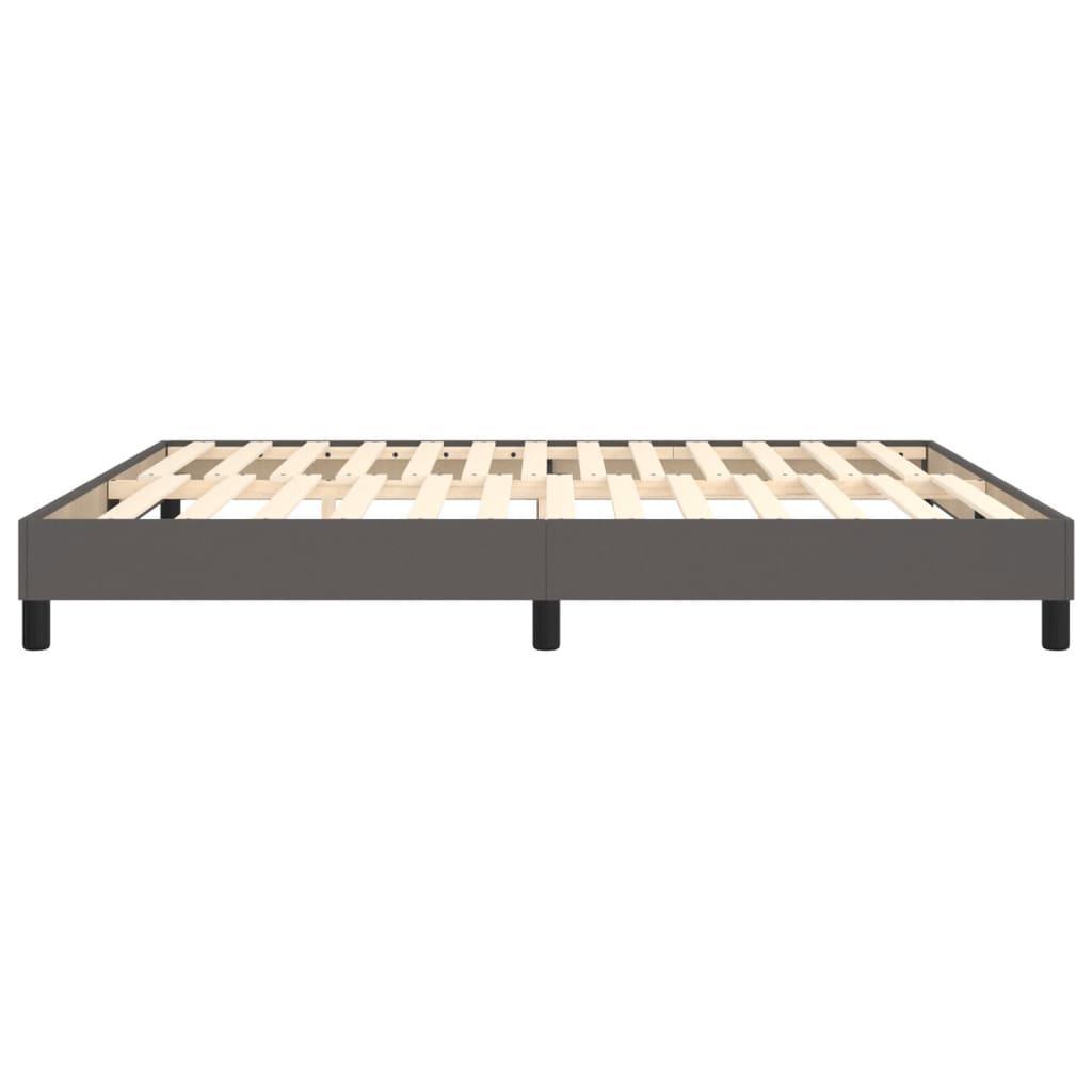 Boxspringbett Grau 160x200 cm Kunstleder
