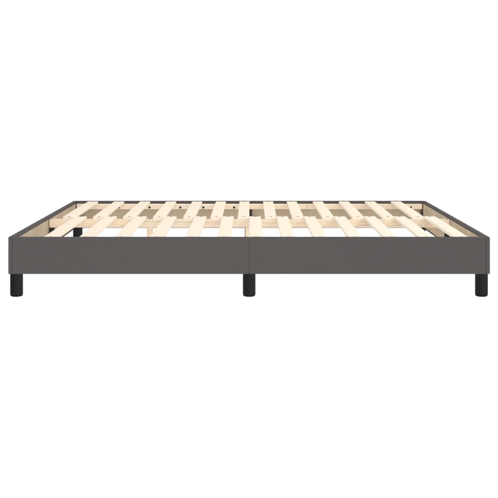 Boxspringbett Grau 180x200 cm Kunstleder