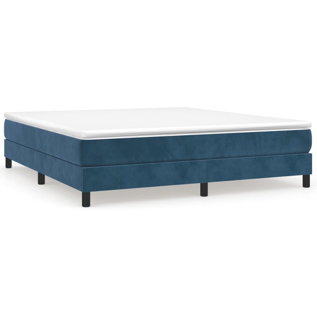 Boxspringbett Dunkelblau 160x200 cm Samt