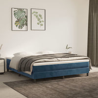 Thumbnail for Boxspringbett Dunkelblau 160x200 cm Samt